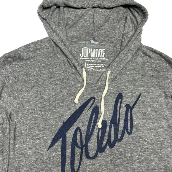 Jupmode Toledo Graphic Hoodie Gray Lightweight Cotton Blend Size L Athletic - Picture 8 of 9